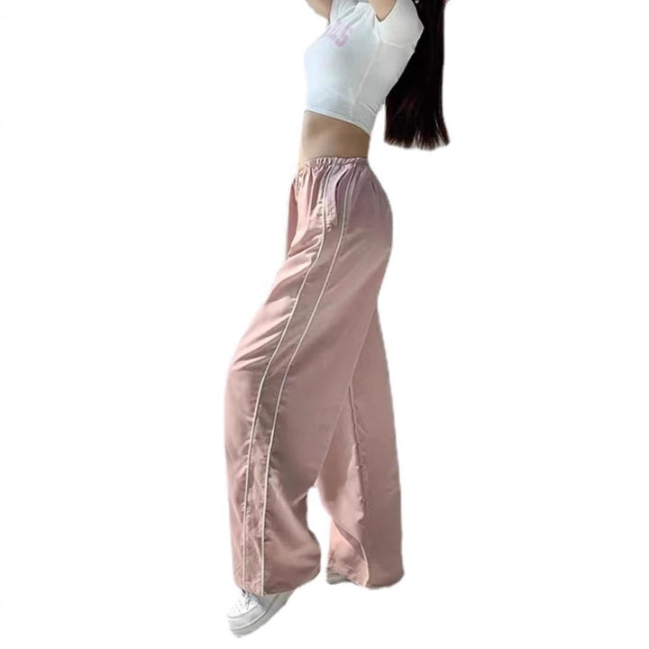 Damen Sportliche Hose mit weitem Schnitt und elastischem Bund Drune