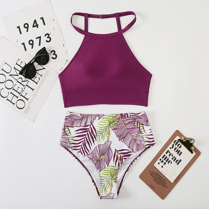 Damen Hochtailliertes Bikini-Set mit stylischem Crop-Top Drune