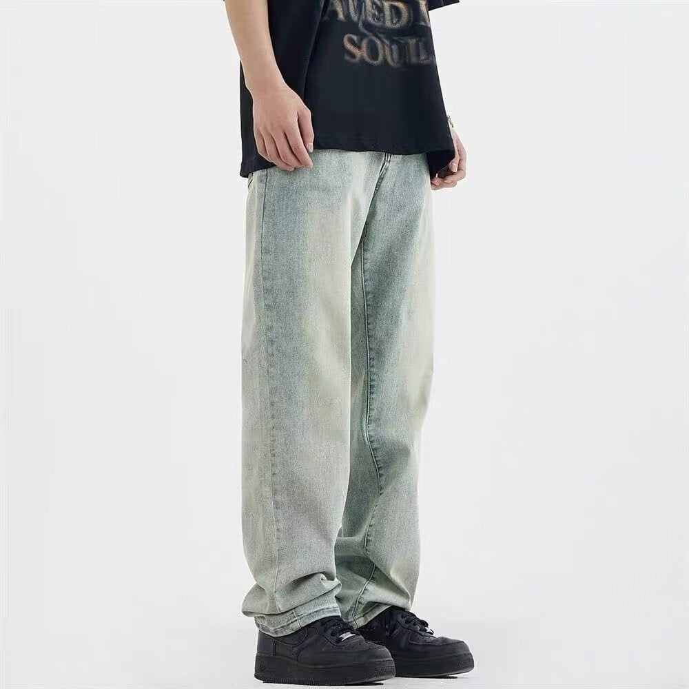 Herren lockere Denim-Jeans mit niedriger Bundhöhe Drune