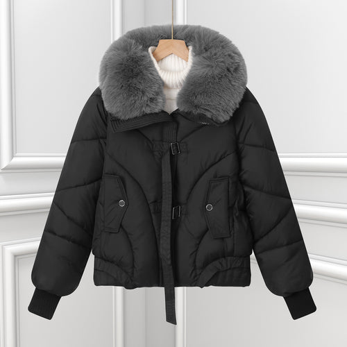 Damen Wattierte Winterjacke mit luxuriösem Kunstfellkragen und praktischen Taschen Drune