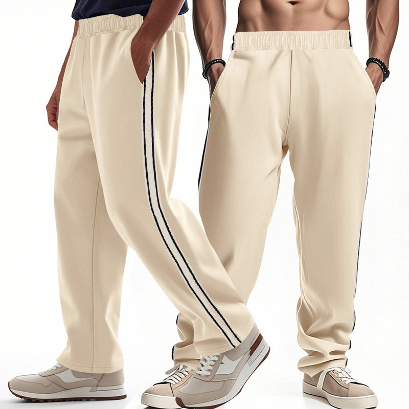 Herren Sportliche Freizeithose mit seitlichen Streifen und elastischem Bund Drune