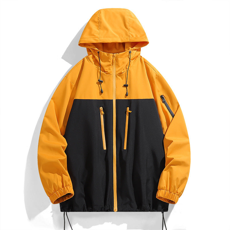 Herren winddichte Funktionsjacke mit stylischem Farbkontrast und praktischen Taschen Drune