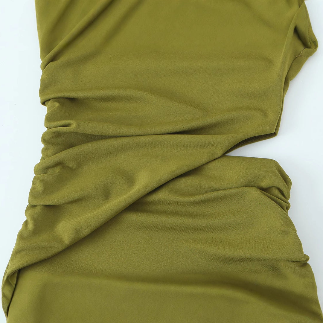 Damen Maxikleid mit elegantem Wickeldesign und raffinierten Raffungselementen Drune