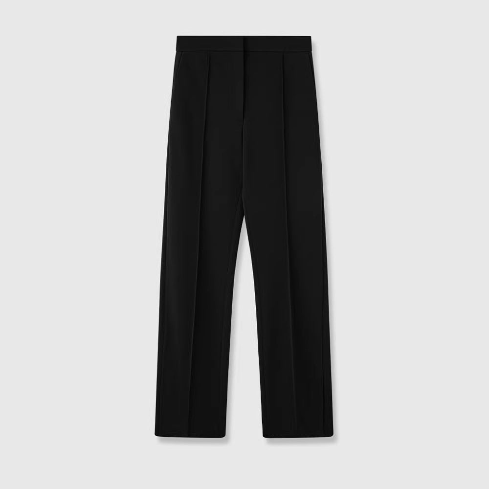 Damen elegante taillierte Anzughose mit Falten Drune