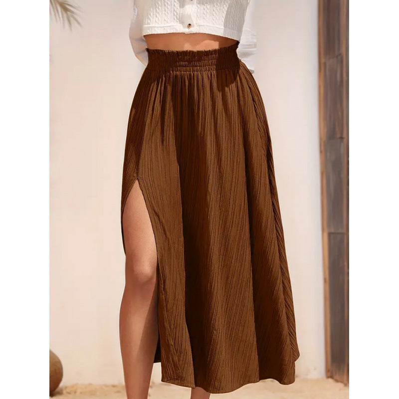 Damen Maxirock mit eleganter Asymmetrie und hohem Schlitz Drune