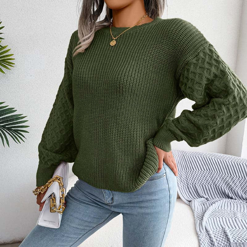 Drune | Schlichter Pullover Aus Einfarbigem Strickdesign