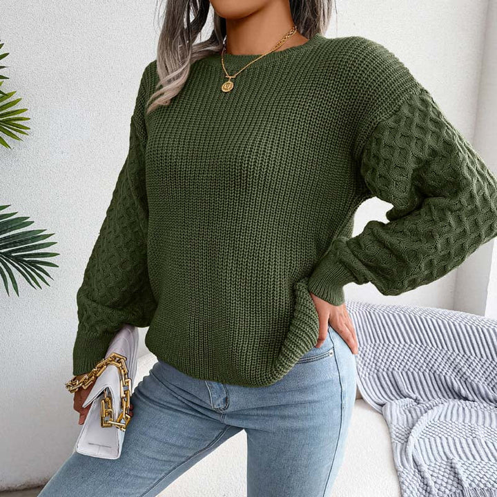 Drune | Schlichter Pullover Aus Einfarbigem Strickdesign