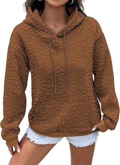 Damen modischer Sweatshirt mit strukturiertem Blumenmuster Drune