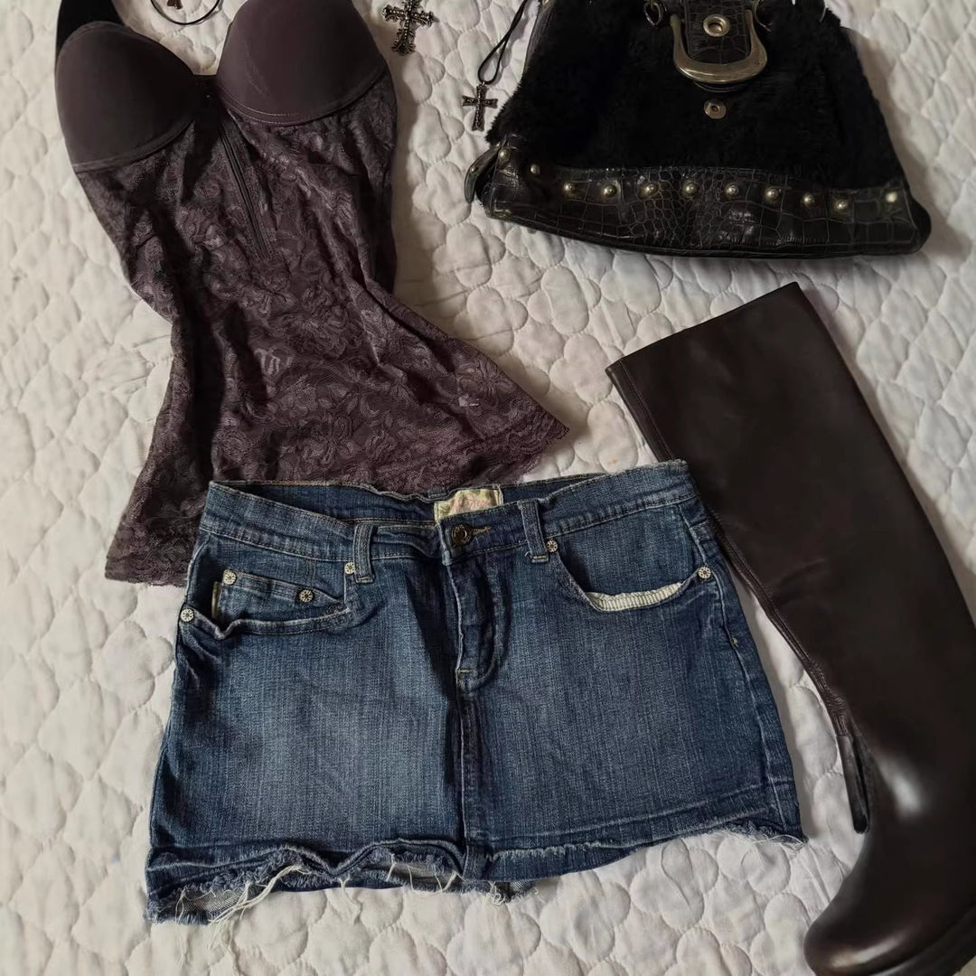 Damen Jeans-Shorts im Vintage-Stil Drune