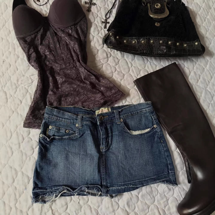 Damen Jeans-Shorts im Vintage-Stil Drune