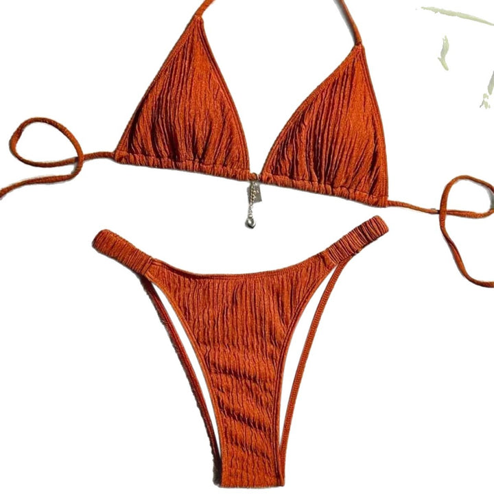 Damen Triangel-Bikini mit gewellter Textur Drune