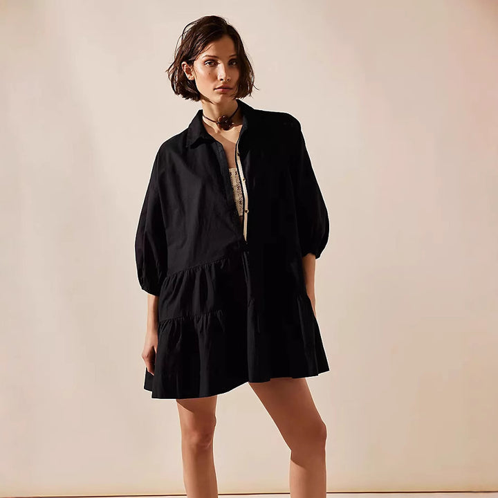 Damen lässiges Hemdblusenkleid Drune