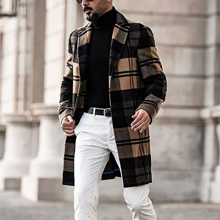 Herren eleganter Schalencote im klassischen Karodesign Drune