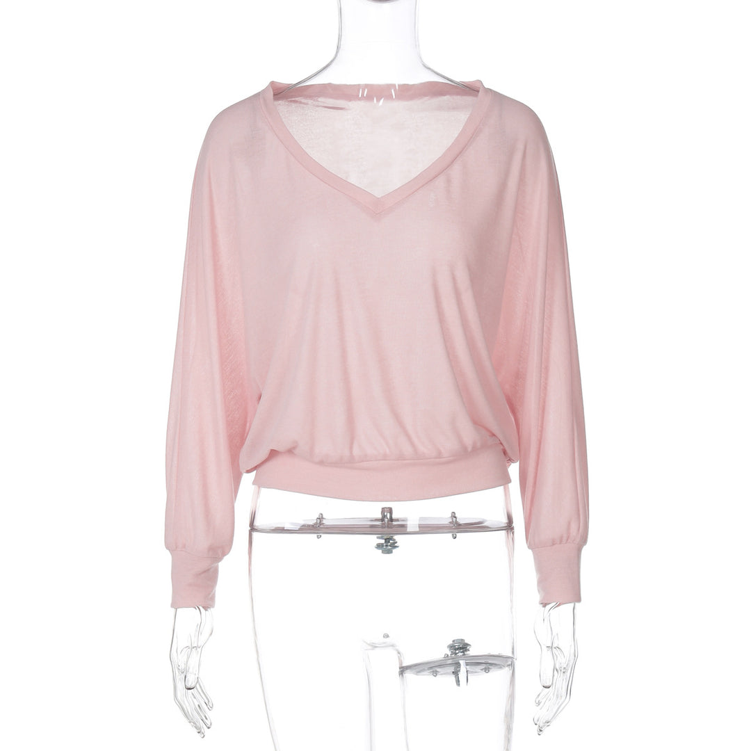 Damen Oversize T-Shirt mit tiefem V-Ausschnitt Drune