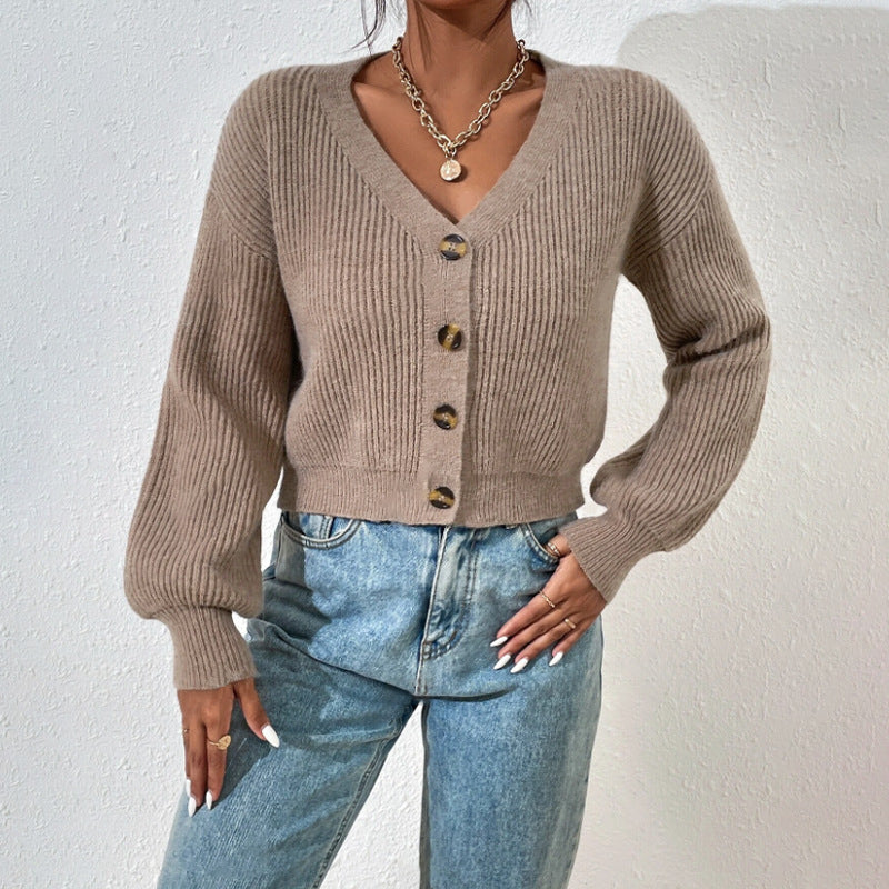 Damen Strickjacke mit strukturiertem Schnitt und dekorativen Knöpfen Drune