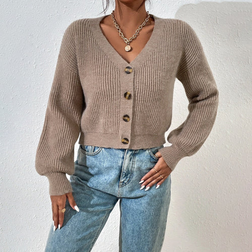 Damen Strickjacke mit strukturiertem Schnitt und dekorativen Knöpfen Drune