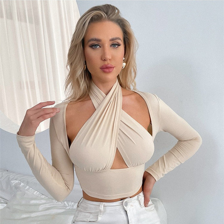 Damen Cropped Top mit innovativem Wickeldesign Drune