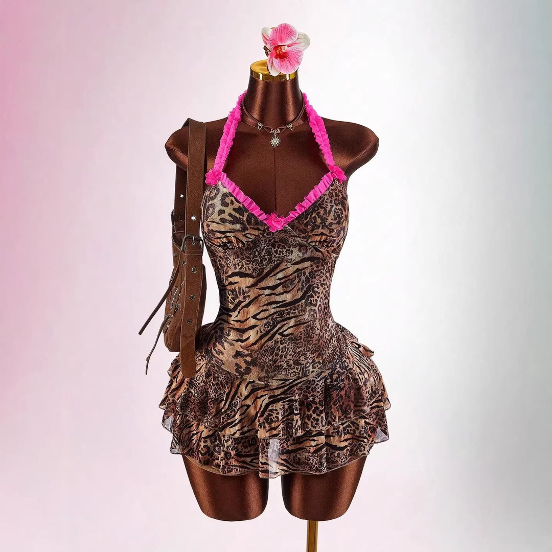 Damen Verspieltes Minikleid mit Rüschendetails Drune