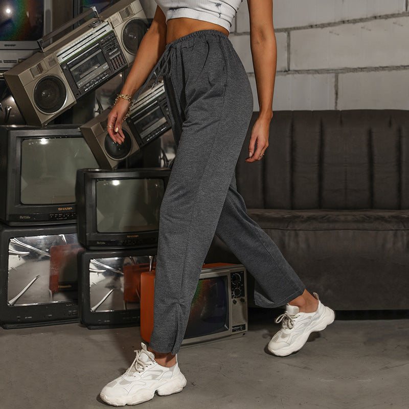 Damen Sportliche Jogginghose mit elastischem Bund und seitlichen Eingrifftaschen Drune