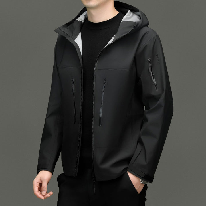 Herren wetterfeste Übergangsjacke mit verstellbarem Kapuzenkragen und praktischen Taschen Drune