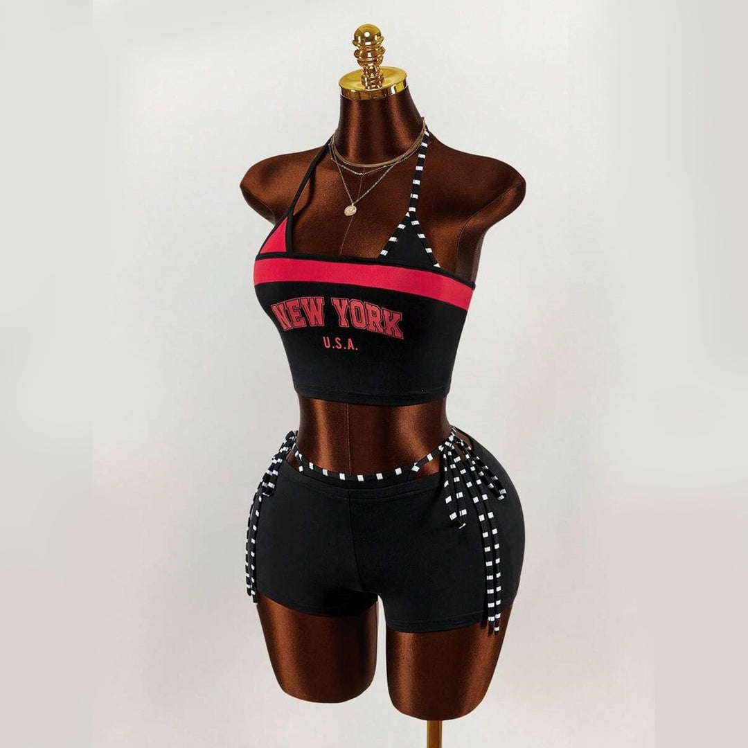 Damen Sportliches Oberteil mit Shorts Drune