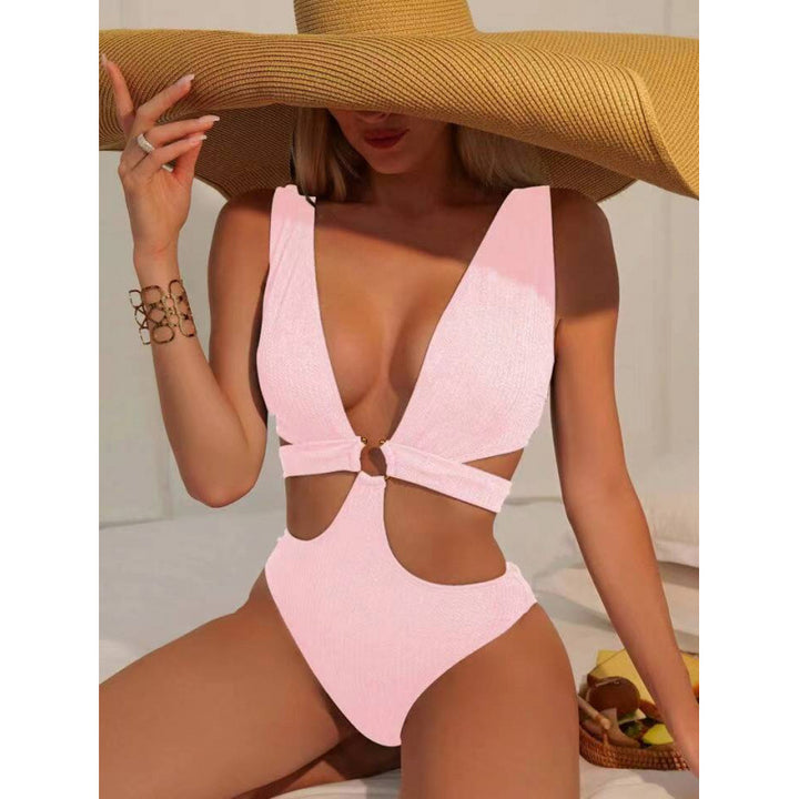 Damen Cut-Out Badeanzug mit elegantem Wickeldetail Drune