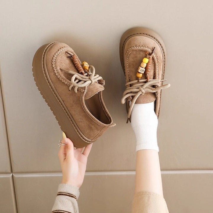 Damen Plattform Sneakers mit lässigem Wildleder-Obermaterial Drune