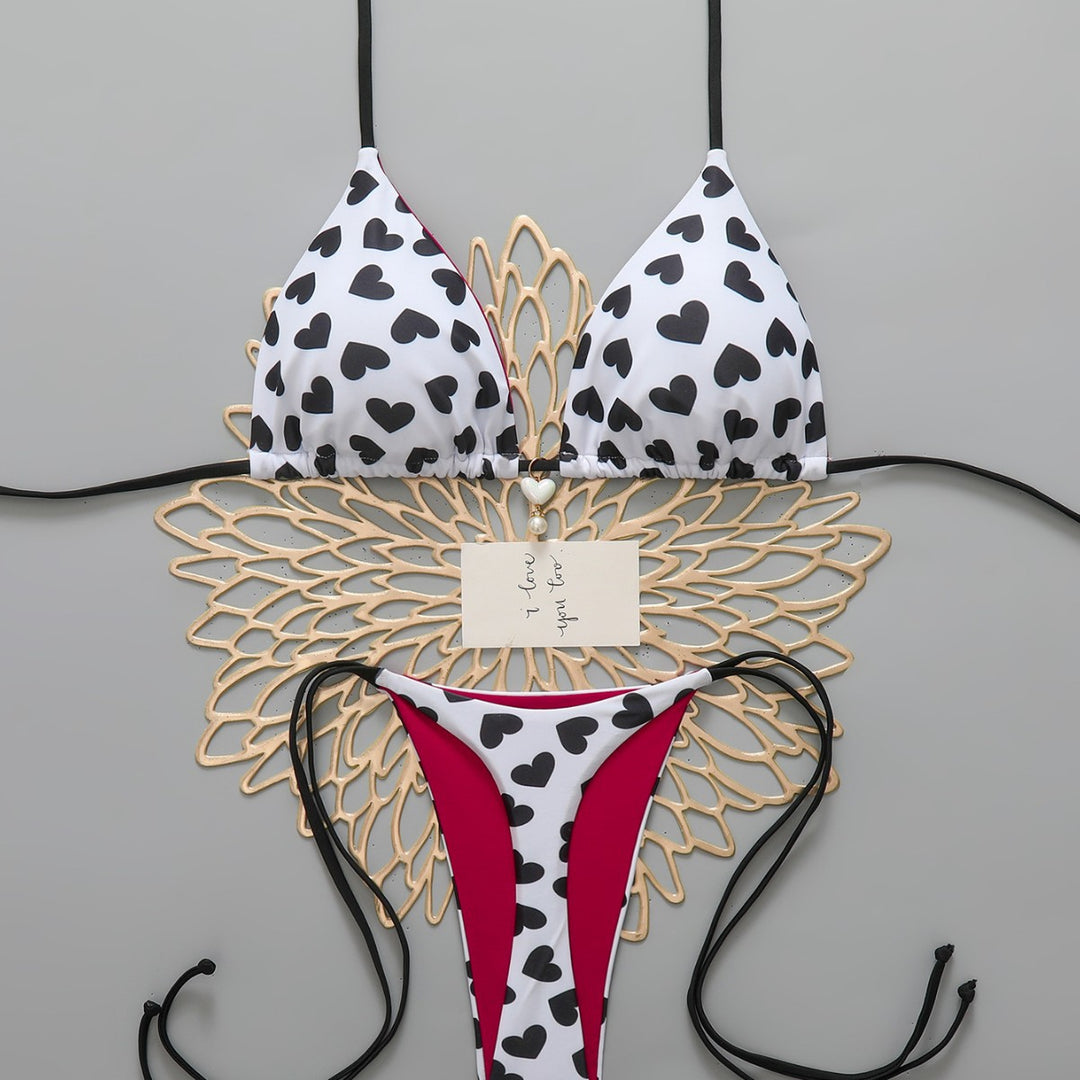 Damen Triangel-Bikini mit Herzen Drune