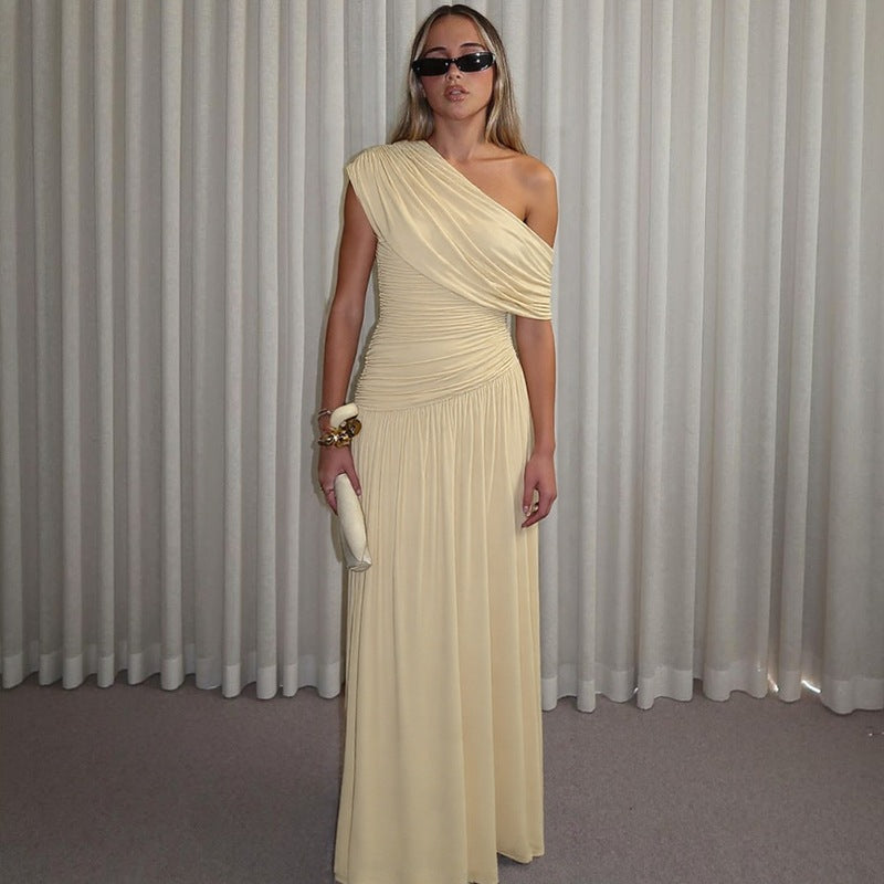 Damen Elegantes Wickel-Maxikleid mit asymmetrischem Schnitt und hochwertigem Jersey Drune