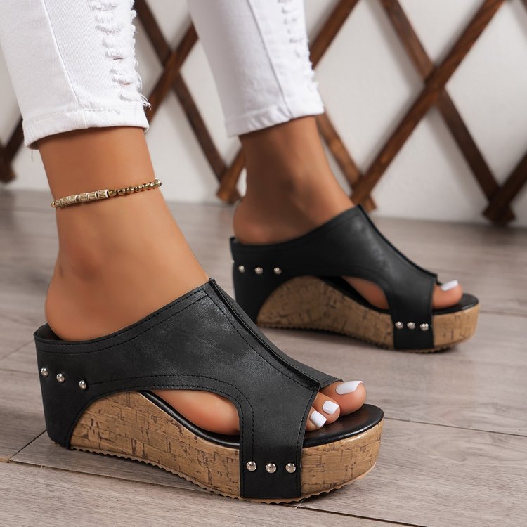 Damen Komfortable Clogs mit hochwertiger Korksohle und fugeneleganter Obermaterialstruktur Drune