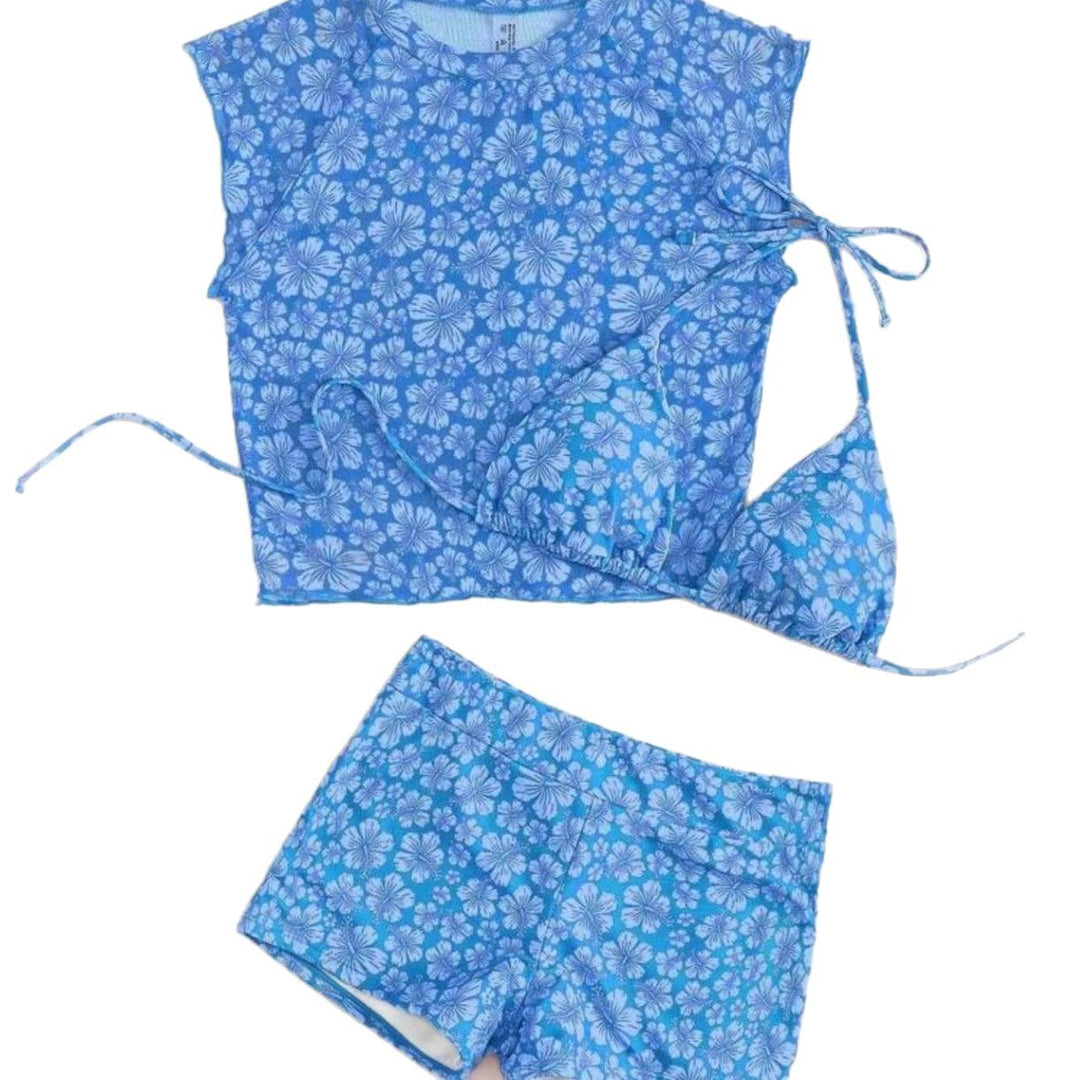 Damen Sportliches Crop-Top und Shorts-Set Drune