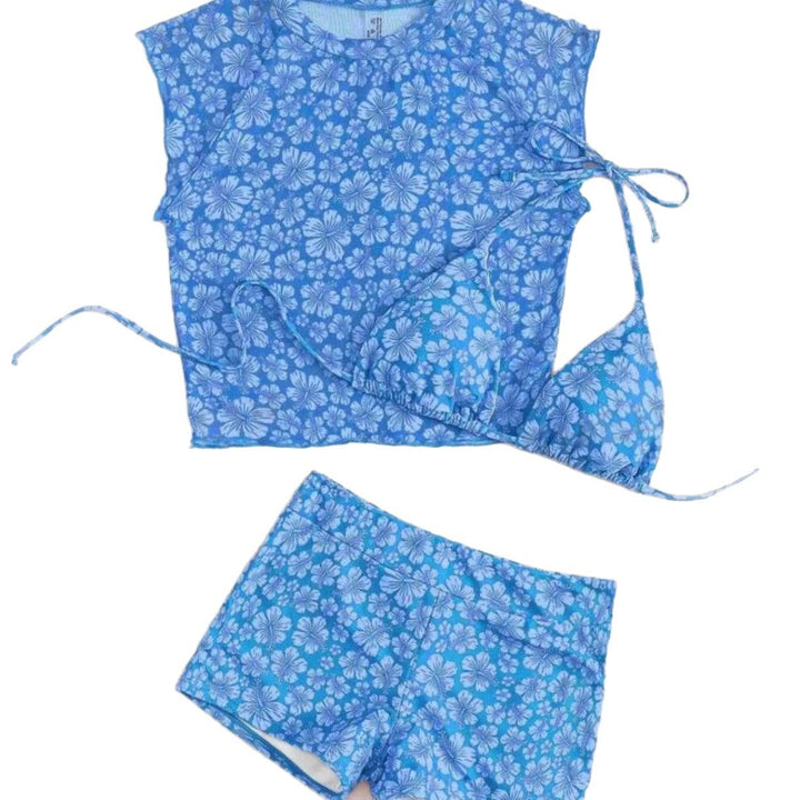 Damen Sportliches Crop-Top und Shorts-Set Drune