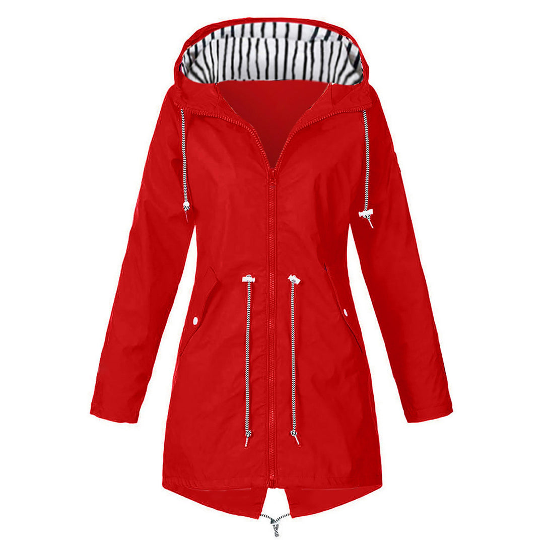 Damen wasserabweisende Freizeitjacke mit verstellbarem Kapuzenkragen und funktionalen Taschen Drune