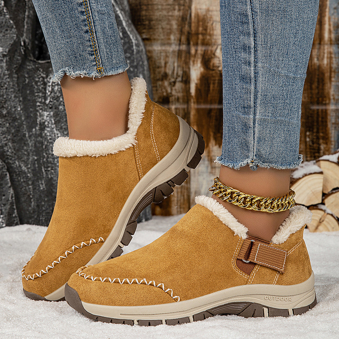 Damen Kuschelige Slipper mit rutschfester Sohle und warmem Innenfutter Drune