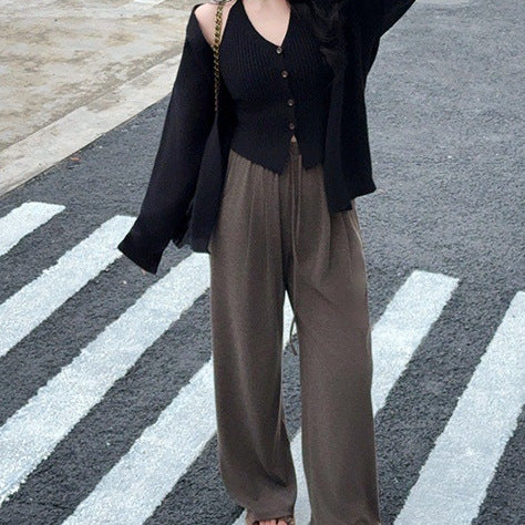 Damen modische Strickjacke mit eleganten Knopfdetails und lässigem Schnitt Drune