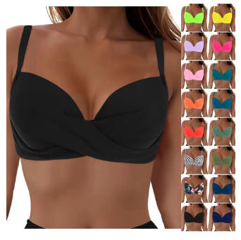Damen Elegantes Bikinioberteil mit Wickeldesign Drune