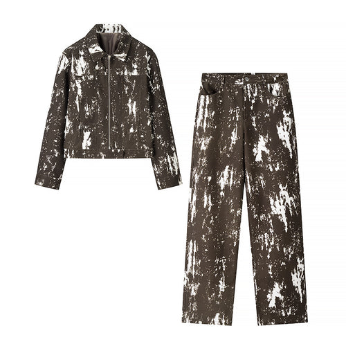 Damen modische Jacke im kreativen Muster Drune