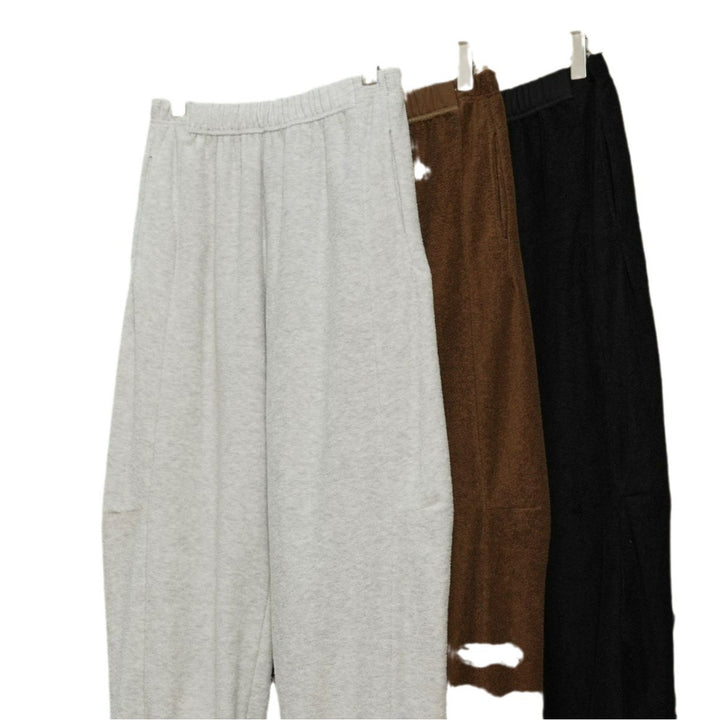 Damen bequeme Freizeithose mit elastischem Bund und lockerem Schnitt Drune