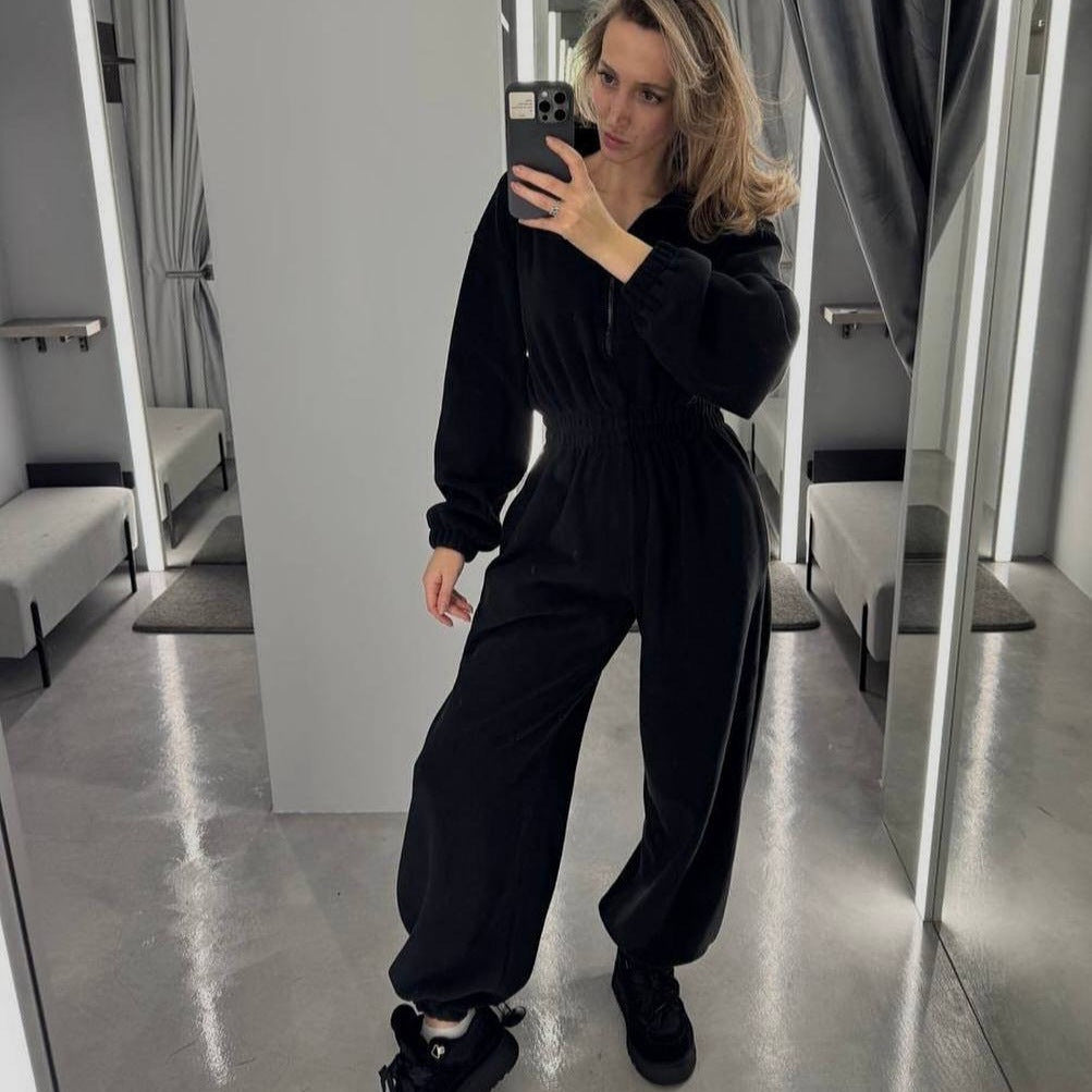 Damen gemütlicher Fleece-Jumpsuit Drune