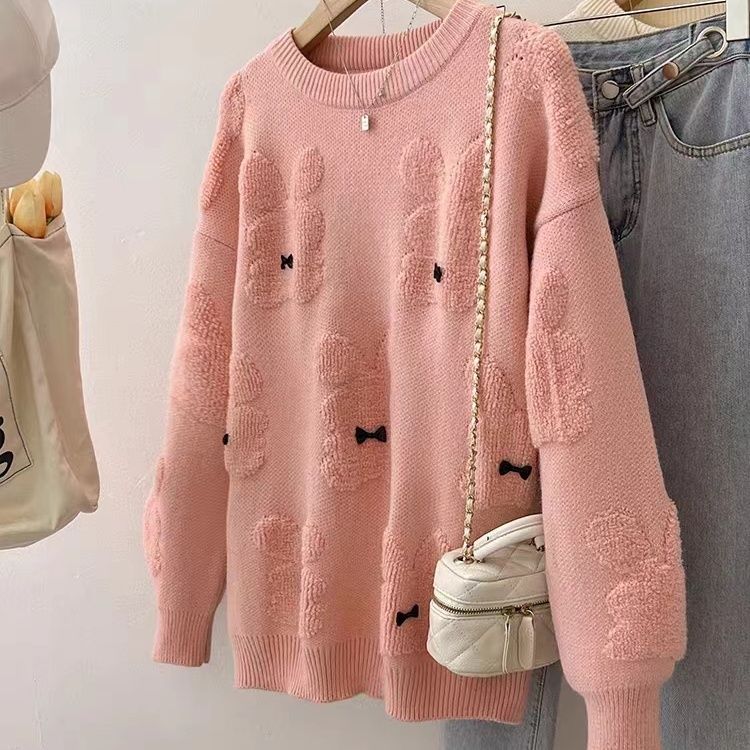 Damen kuscheliger Pullover mit verspielten Tierapplikationen Drune