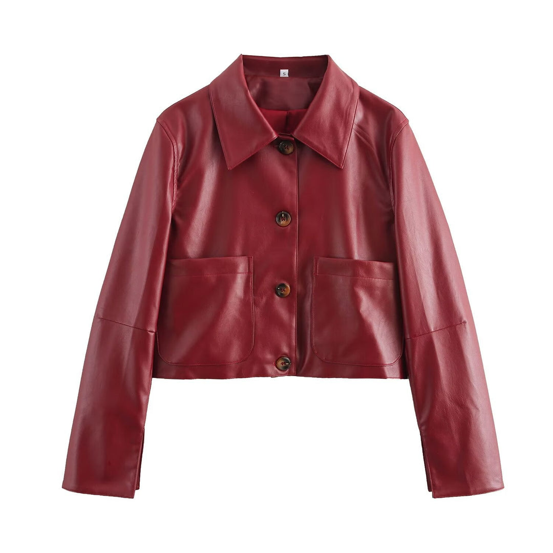 Drune | Einfarbige Lederjacke