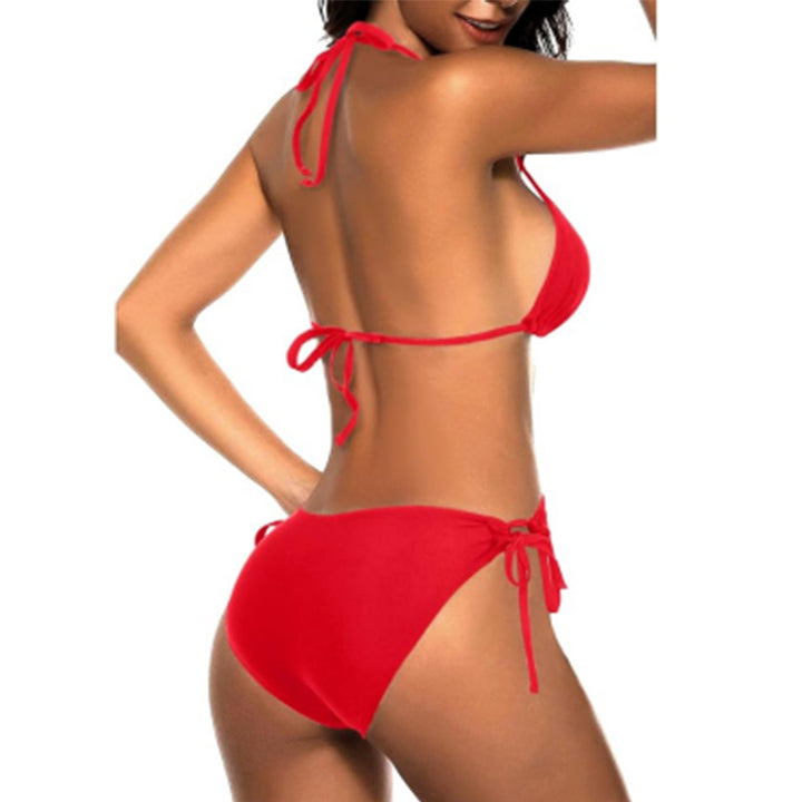Damen Triangel-Bikini-Set mit verstellbaren Trägern und minimalistischem Design Drune