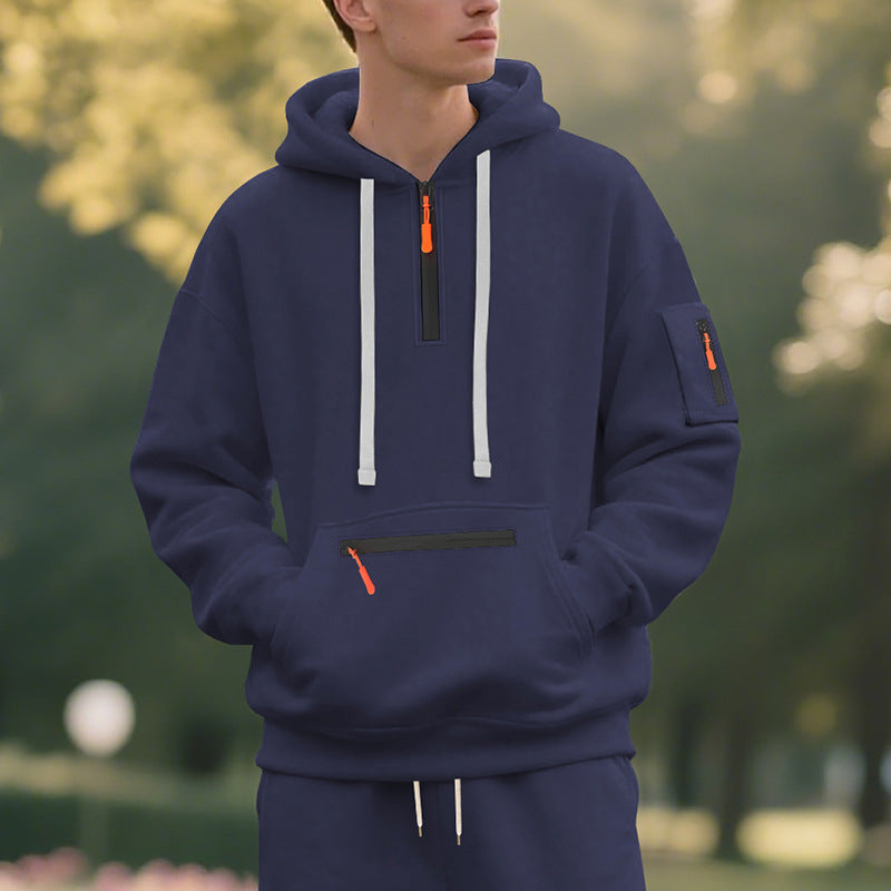 Herren sportlicher Hoodie mit praktischen Taschen und modischem Reißverschluss Drune
