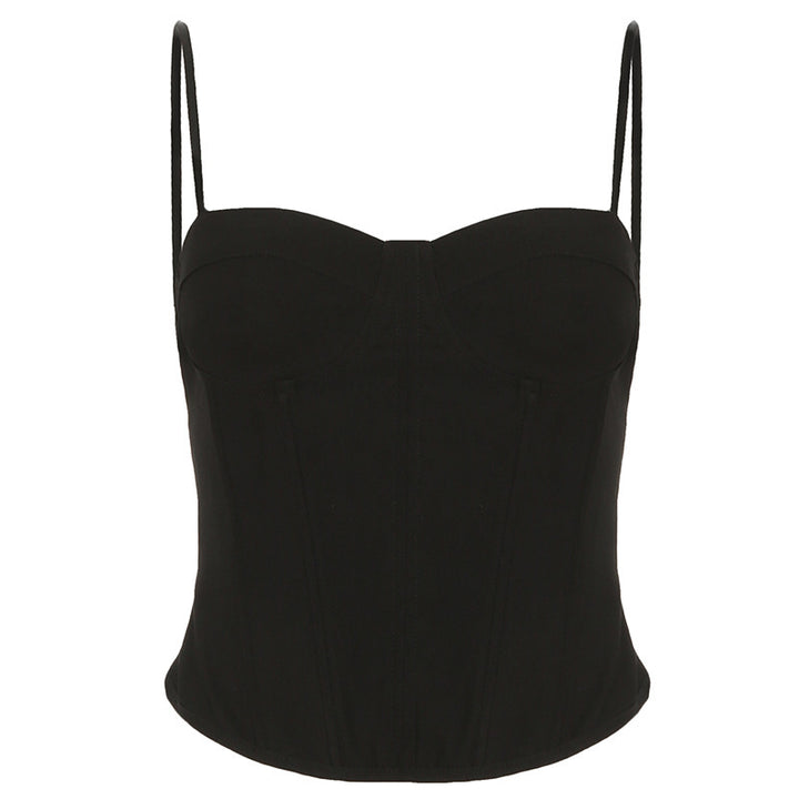 Damen Corsage-Top mit feinen Trägern und strukturiertem Design Drune