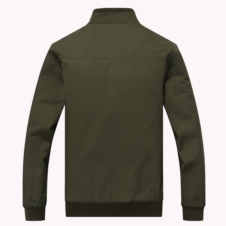 Herren nan robuste Fieldjacke aus Baumwoll-Canvas mit Stehkragen, Schulterklappen und verdecktem Reißverschluss Drune