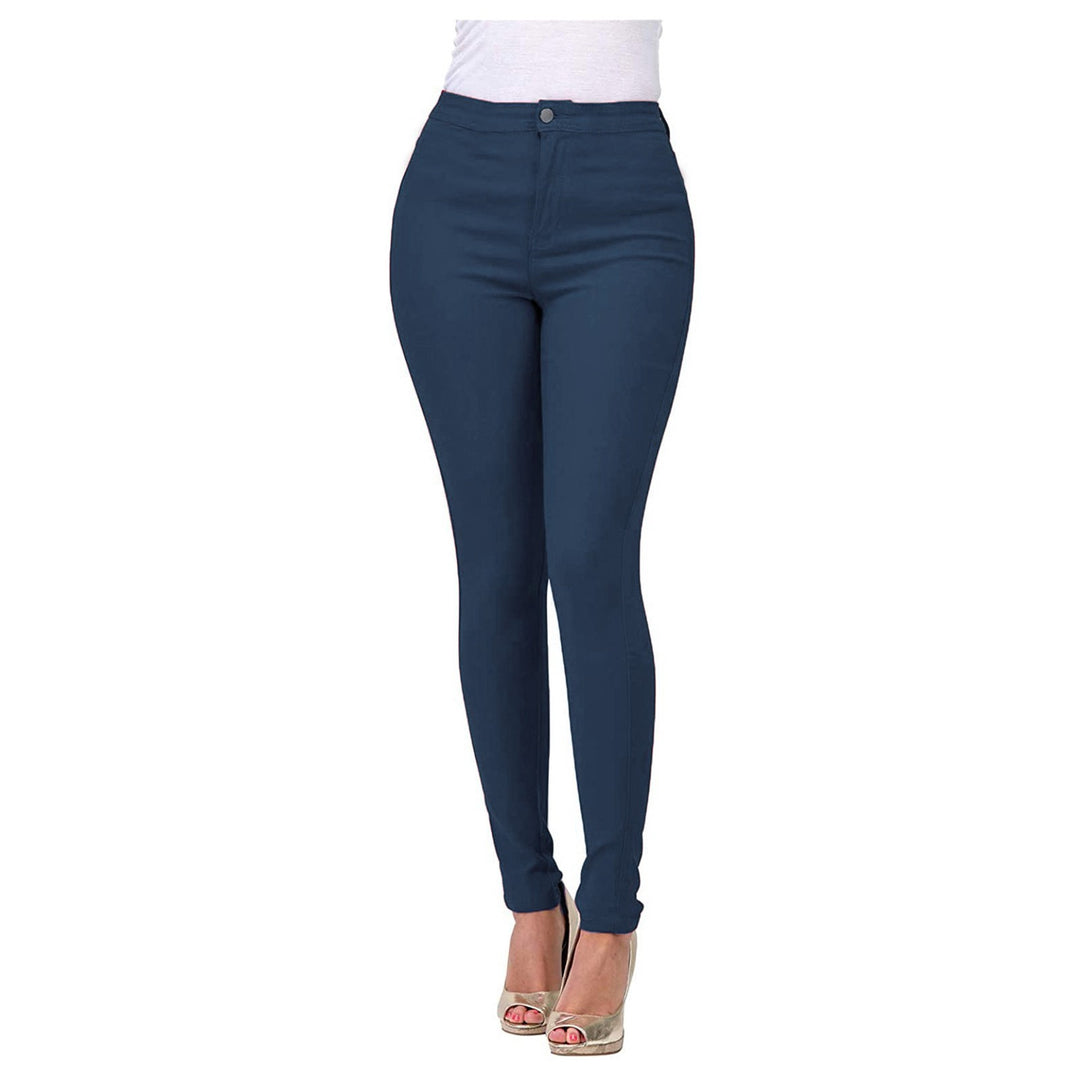 Damen Hoch geschnittene Skinny Jeans mit elastischem Stretch Drune