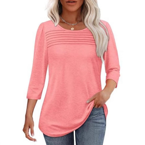Damen Elegant geschnittenes Oberteil mit gerafften Details Drune