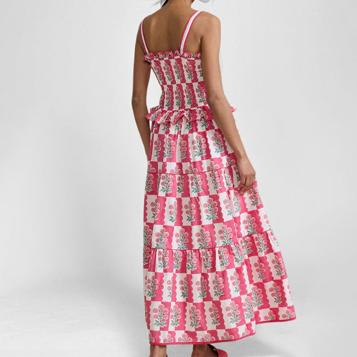 Damen maxikleid mit raffiniertem Blütenmuster Drune