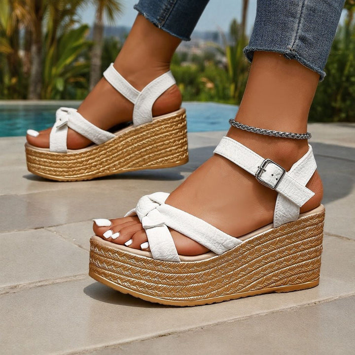 Damen Wedge-Sandalen mit kunstvollem Riemen-Design und komfortabeler Sohle Drune