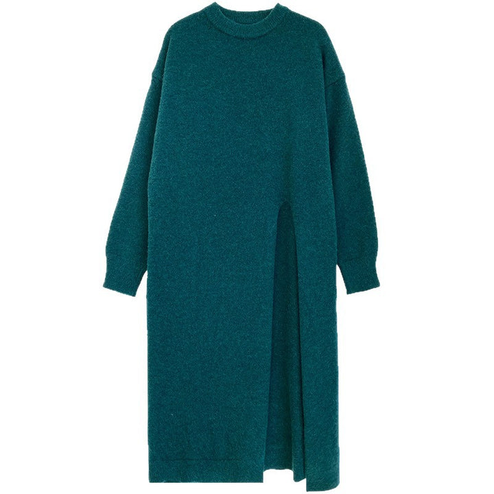 Damen Strickpullover mit langen Ärmeln und elegantem Rundhalsausschnitt Drune